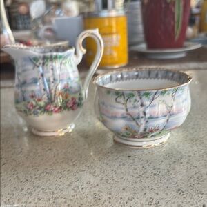 Royal Albert Floral Bone China with Green and Pink Accents